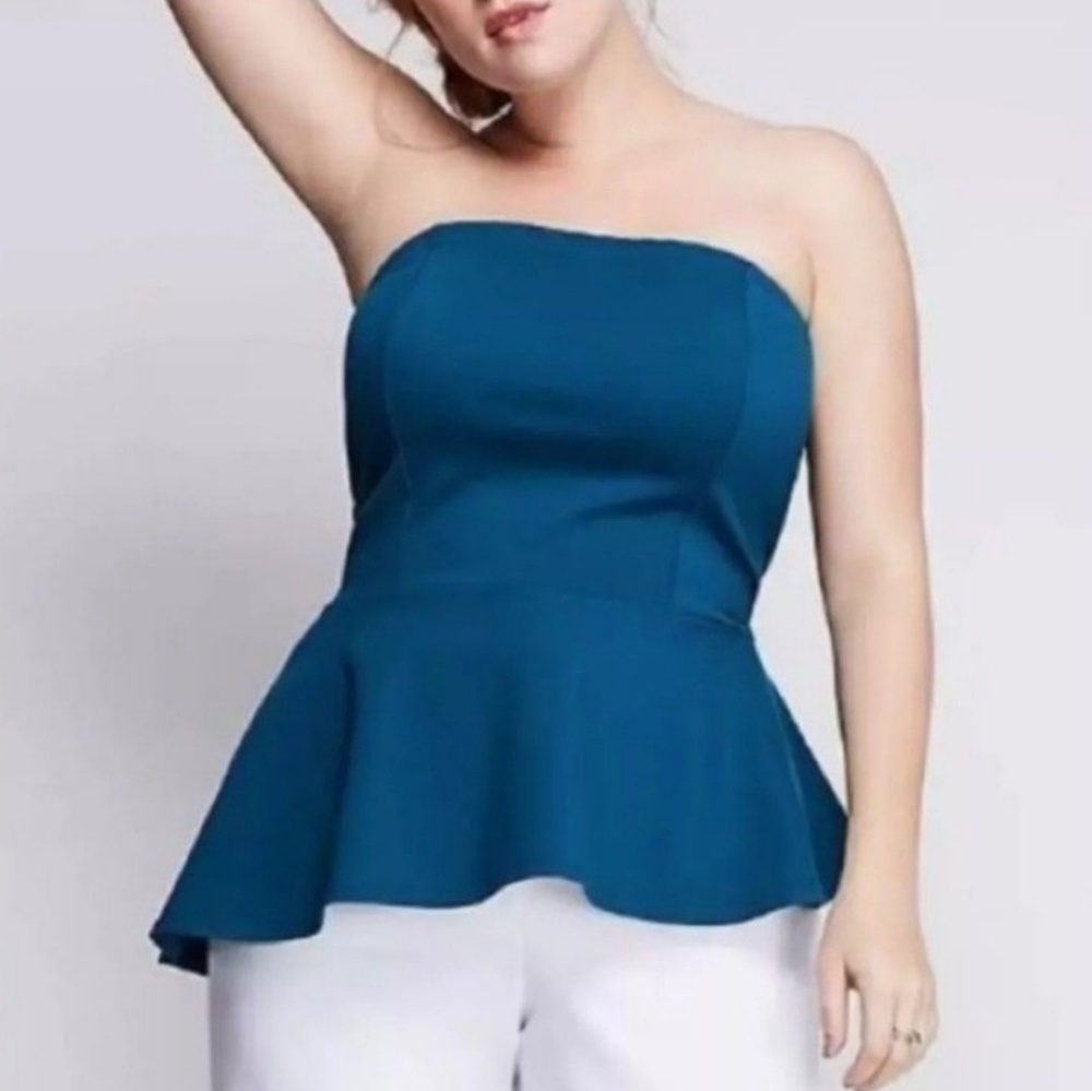 Sold🛑Teal Blue Halter Peplum Top